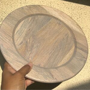 Vintage Set of 4 World Market Wood Charger Plates Made In India 12.5”